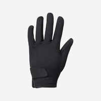 Basic Kids' Horse Riding Gloves - Black