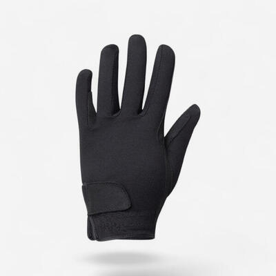 Rijhandschoenen basic voor kinderen ruitersport zwart