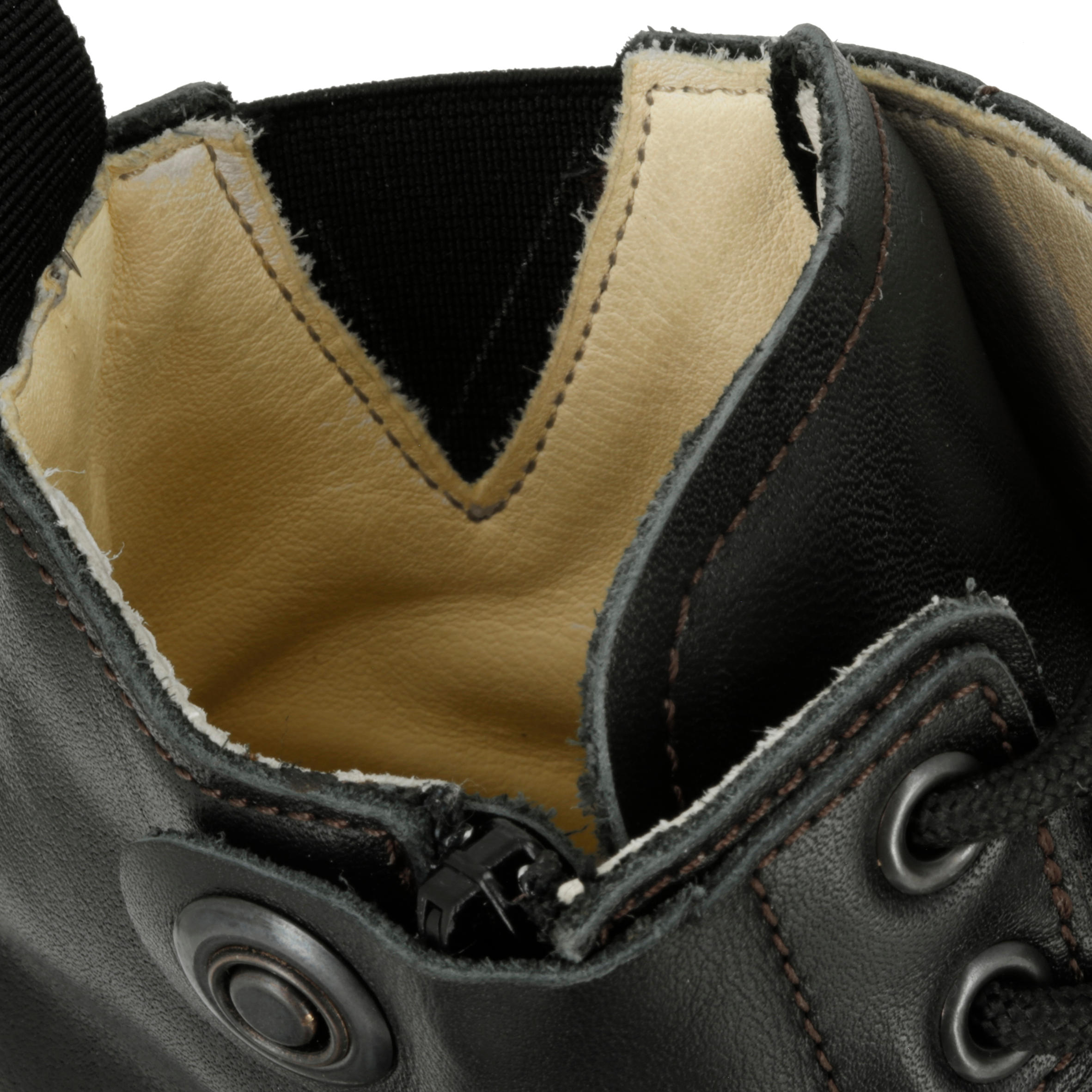 Training 700 Adult Horse Riding Lace-Up Leather Jodhpur Boots - Black 13/15