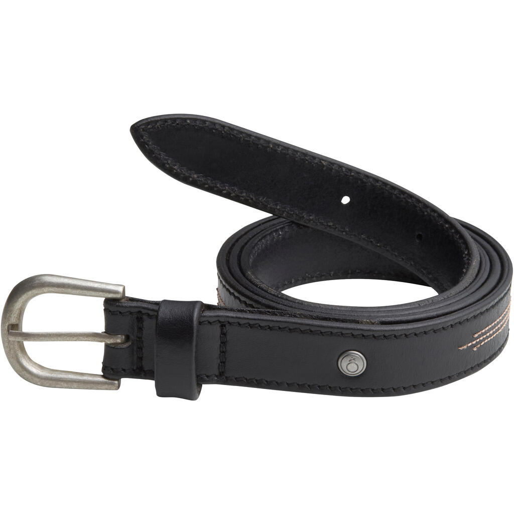 Adult Horse Riding Leather Belt - Black