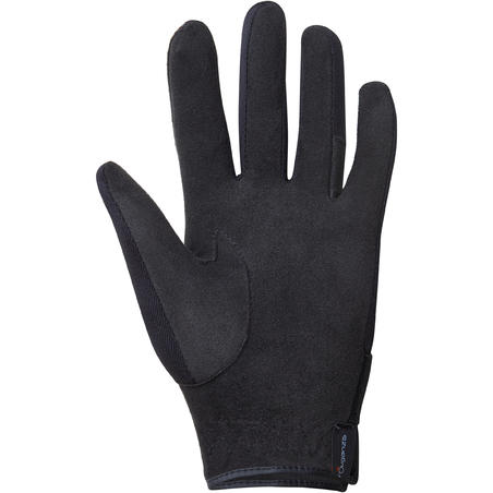 Gants d'équitation avec velcro Enfant - basic noir