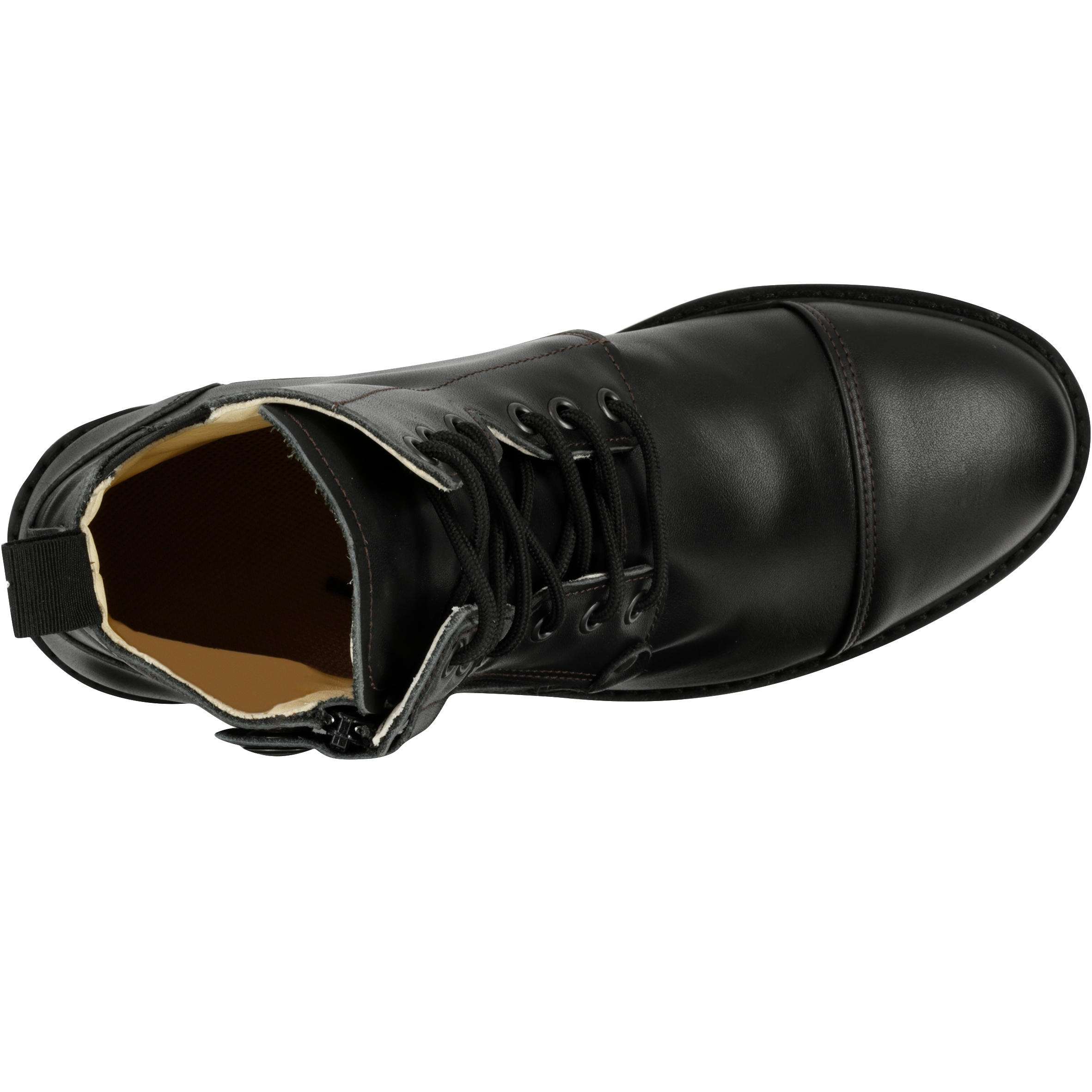 Training 700 Adult Horse Riding Lace-Up Leather Jodhpur Boots - Black 6/15