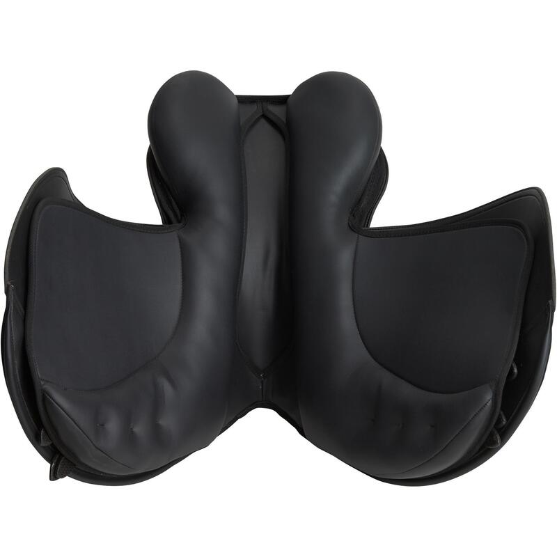 Selle polyvalente synthétique équipée équitation cheval SYNTHIA noir 18"