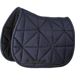 Tapis de selle équitation poney et cheval STRASS bleu marine