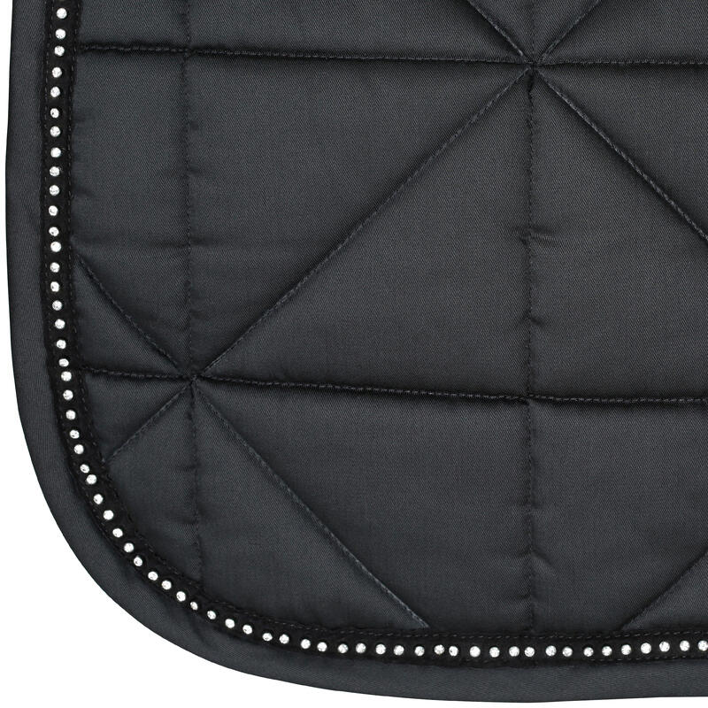 Tapis de selle équitation poney et cheval STRASS noir