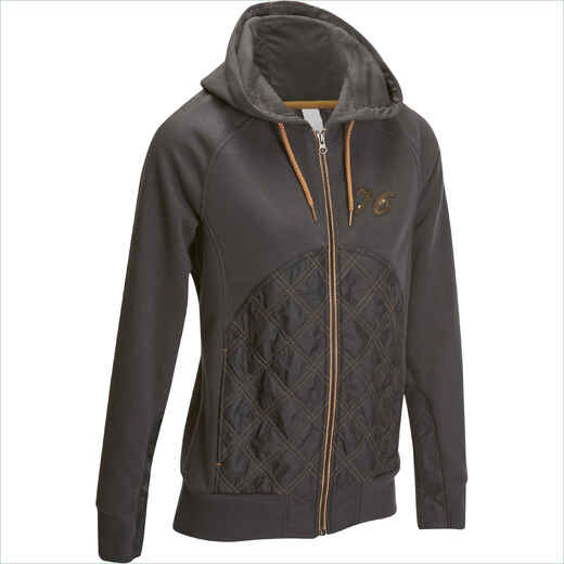 
      Bi-Material Sweatjacke SW500 Damen grau/camel
  