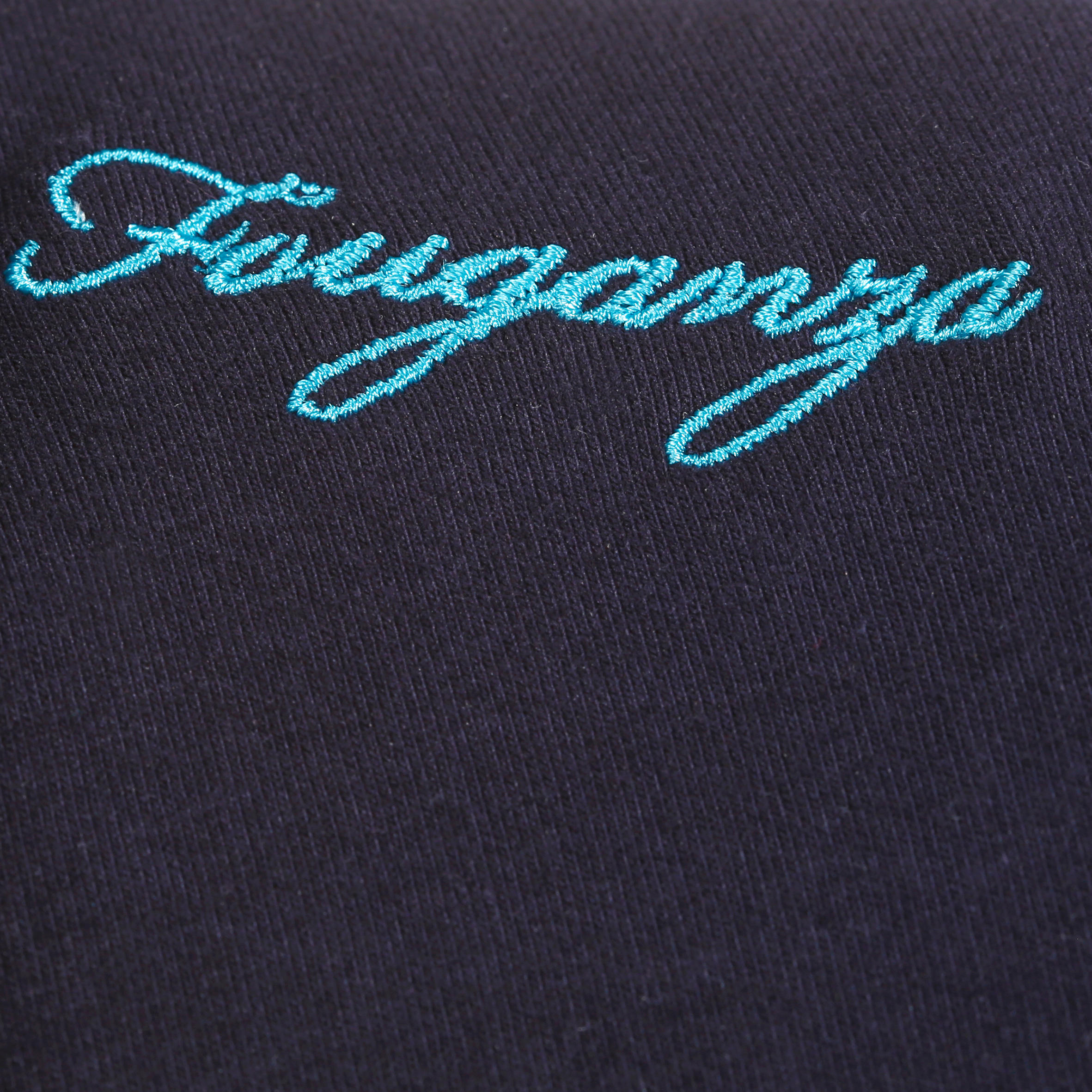Flower Women's Short-Sleeved Riding Shirt Embroidered Turquoise Pocket - Navy 7/13