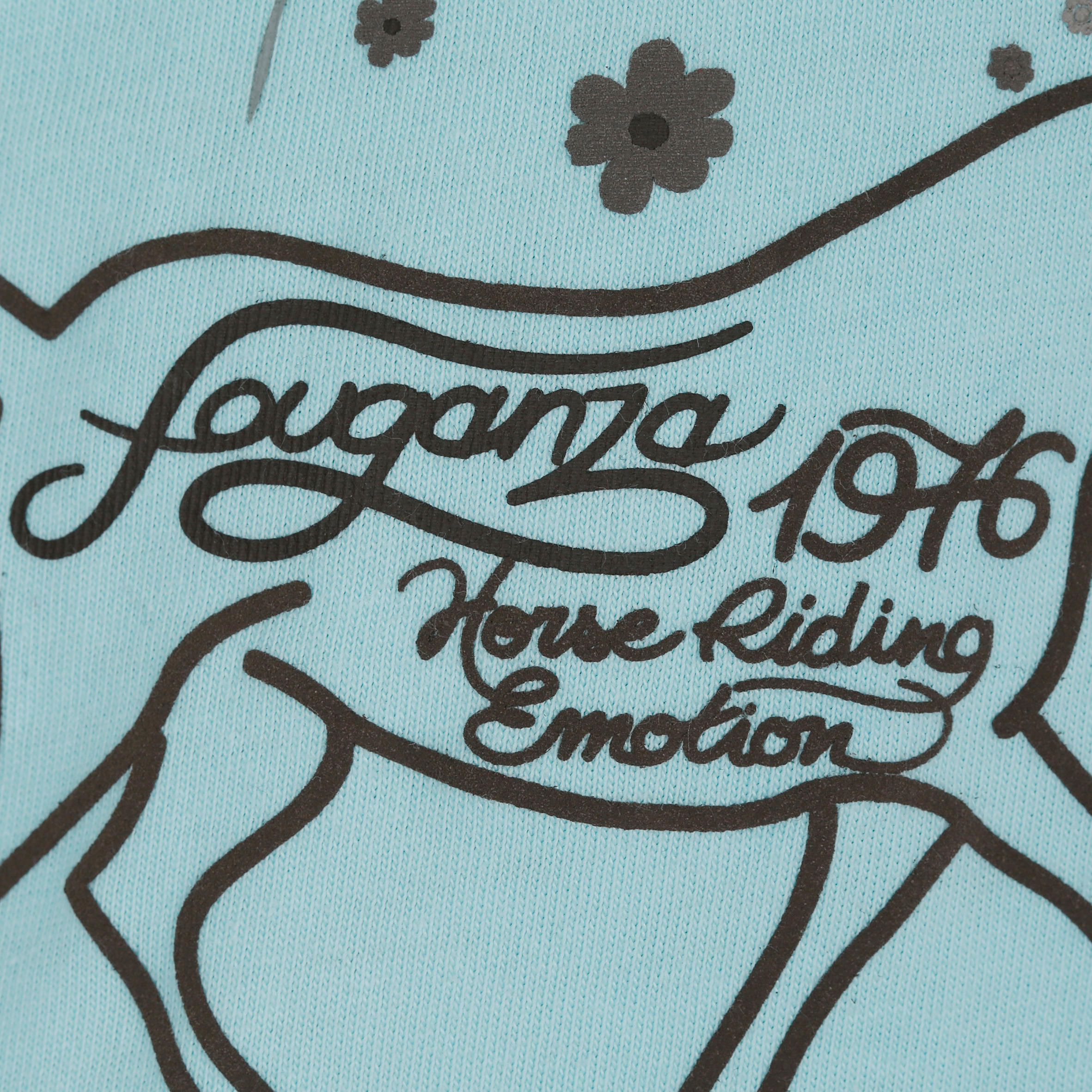 Flower Power Children's Short-Sleeved Horse Riding Polo Shirt - Sky Blue 8/13