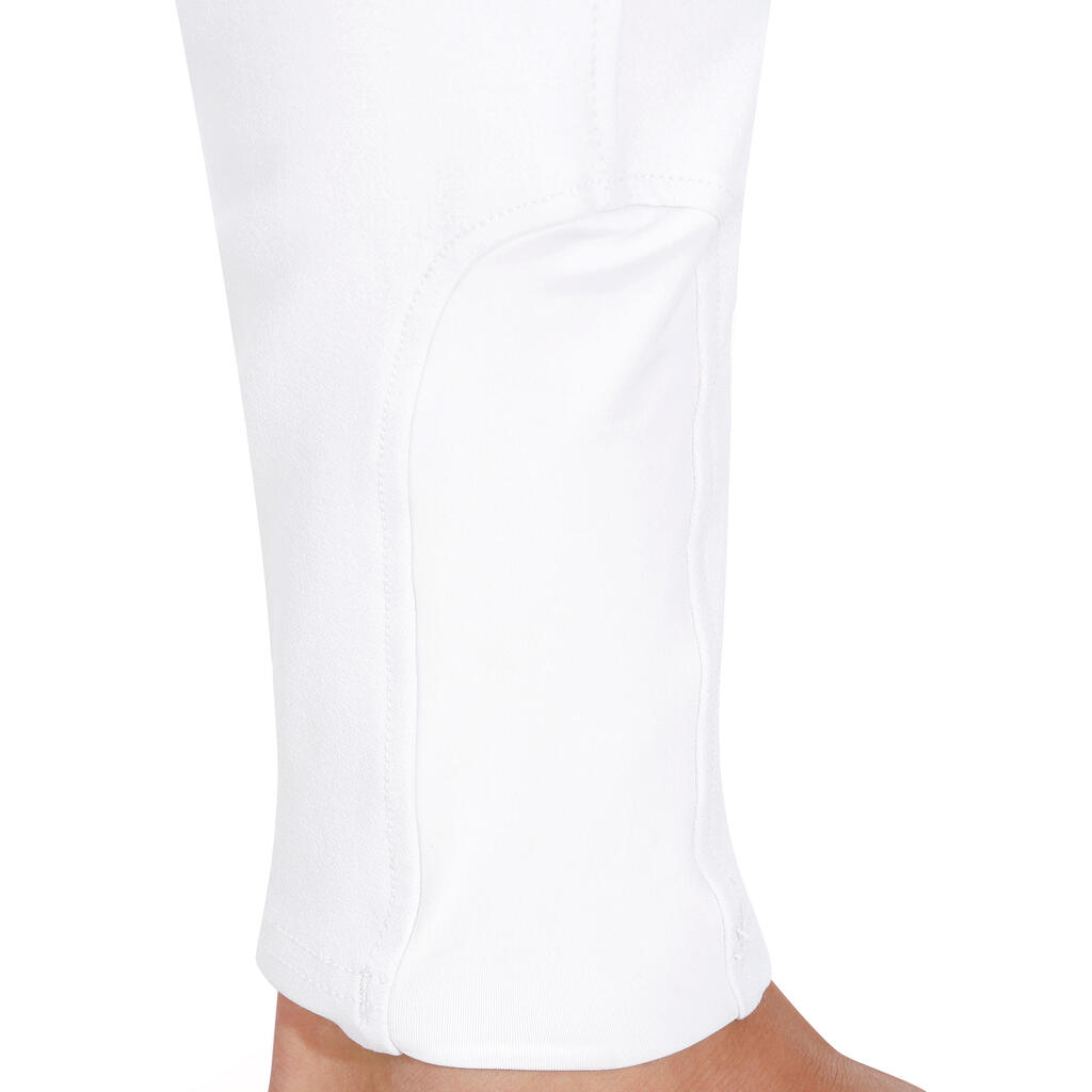 Pantalon de concours équitation homme 560 GRIP basanes silicone blanc