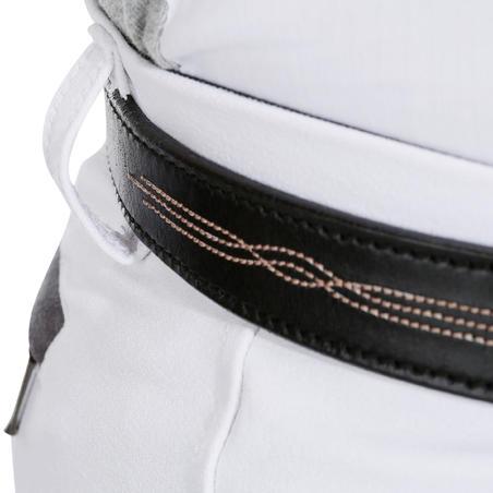 Pantalon de concours équitation homme 560 GRIP basanes silicone blanc