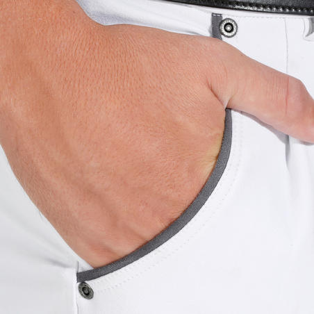 Pantalon de concours équitation homme 560 GRIP basanes silicone blanc