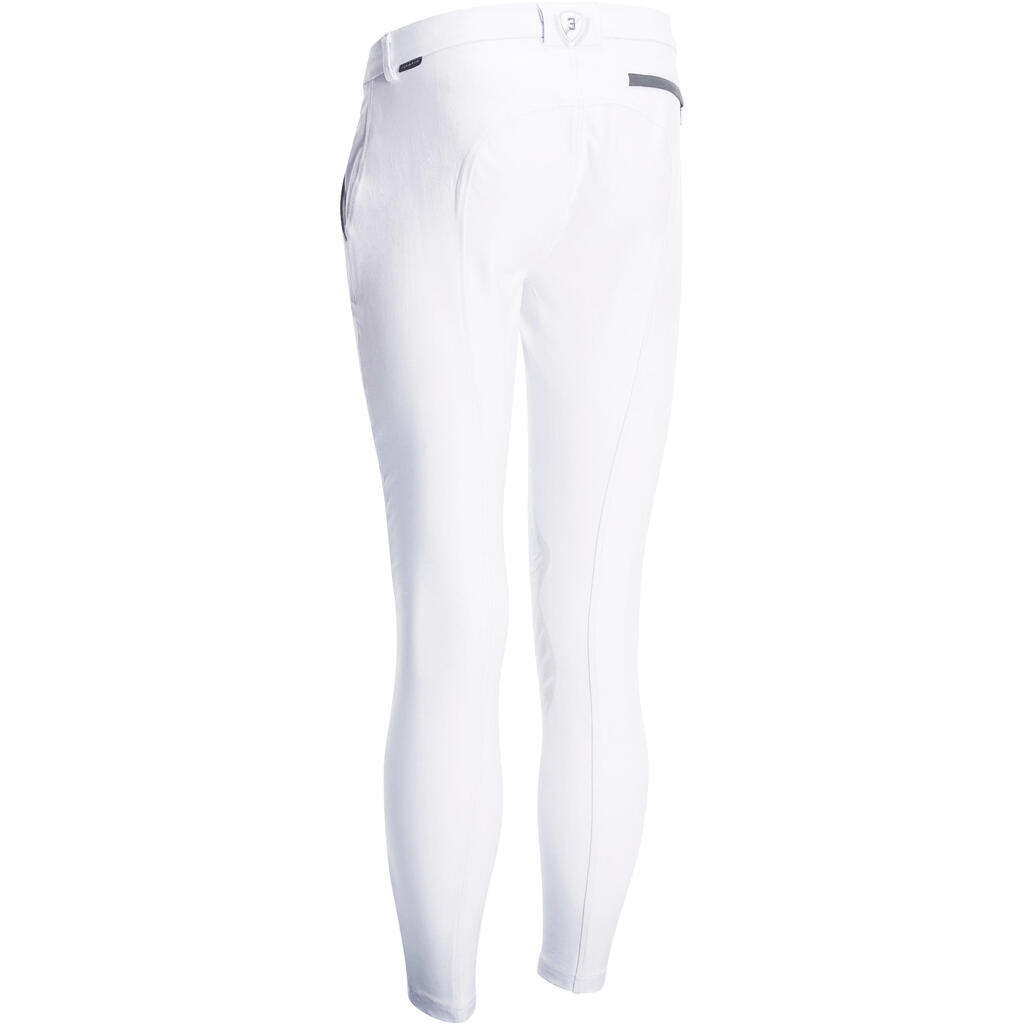 Pantalon de concours équitation homme 560 GRIP basanes silicone blanc