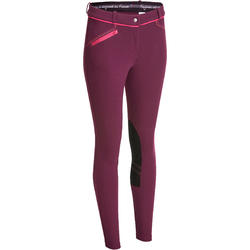 Pantalon équitation femme VICTORIA basanes agrippantes prune