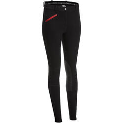 Pantaloni equitazione donna 140 rinforzi antiscivolo neri