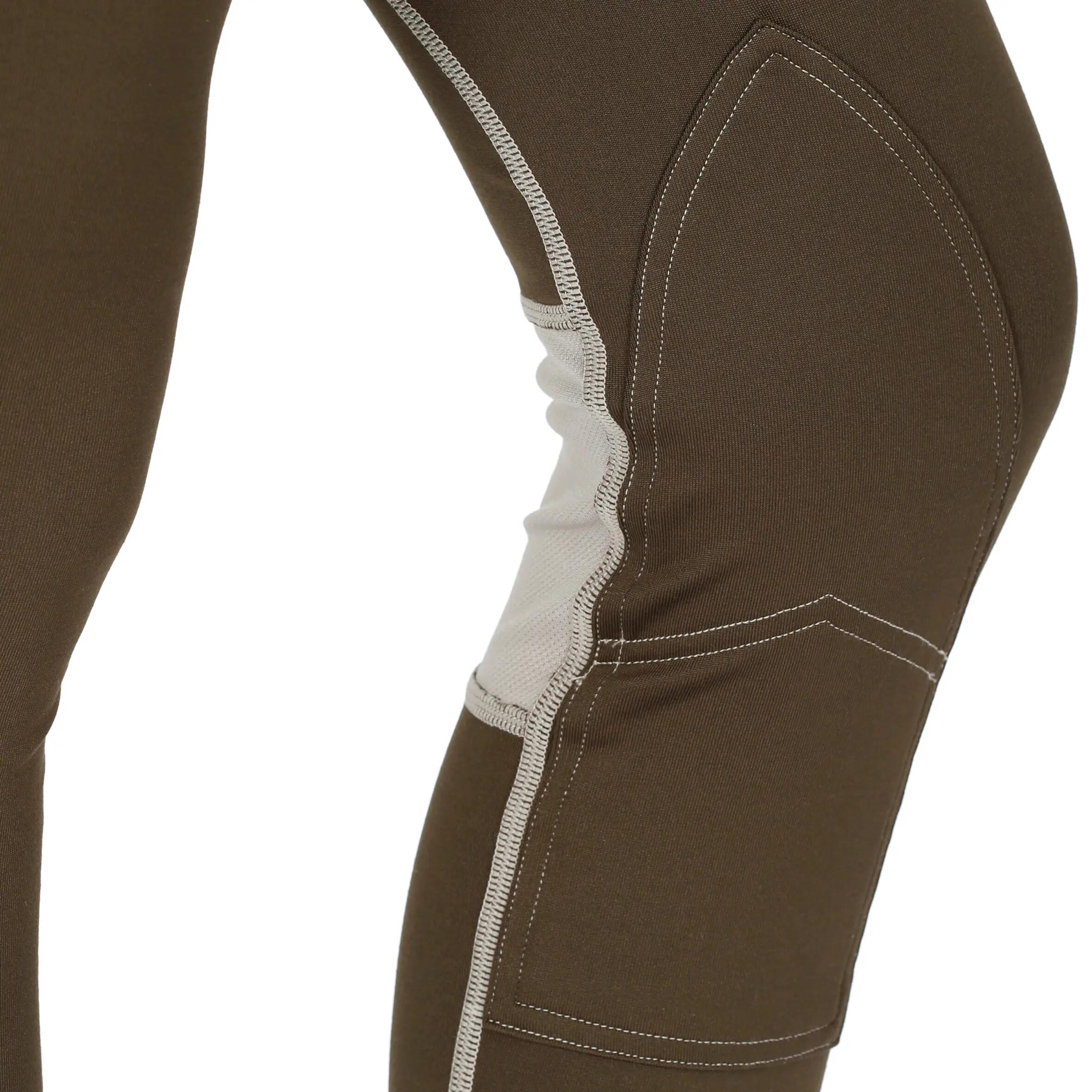 Children's Training Mesh Horse Riding Jodhpurs - Brown/Beige 11/16