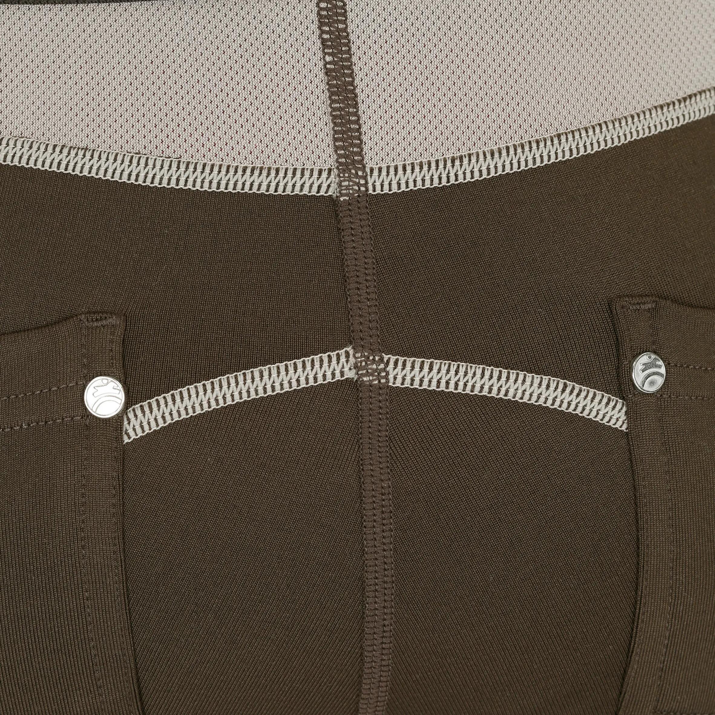 Children's Training Mesh Horse Riding Jodhpurs - Brown/Beige 10/16
