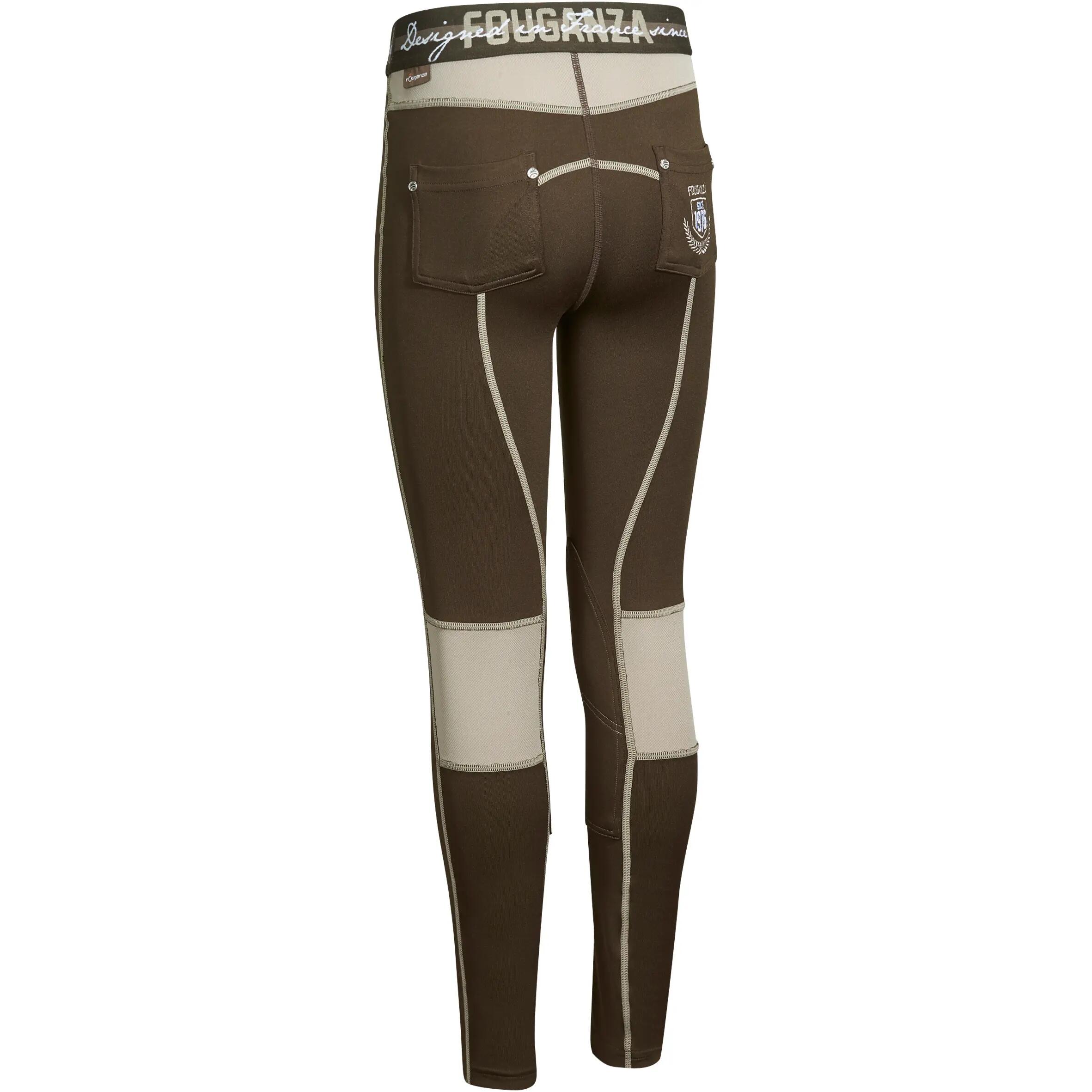 Children's Training Mesh Horse Riding Jodhpurs - Brown/Beige 2/16