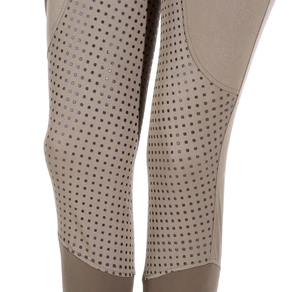 BR980 Light Horse Riding Full Silicone Grip Jodhpurs - Marron Glacé