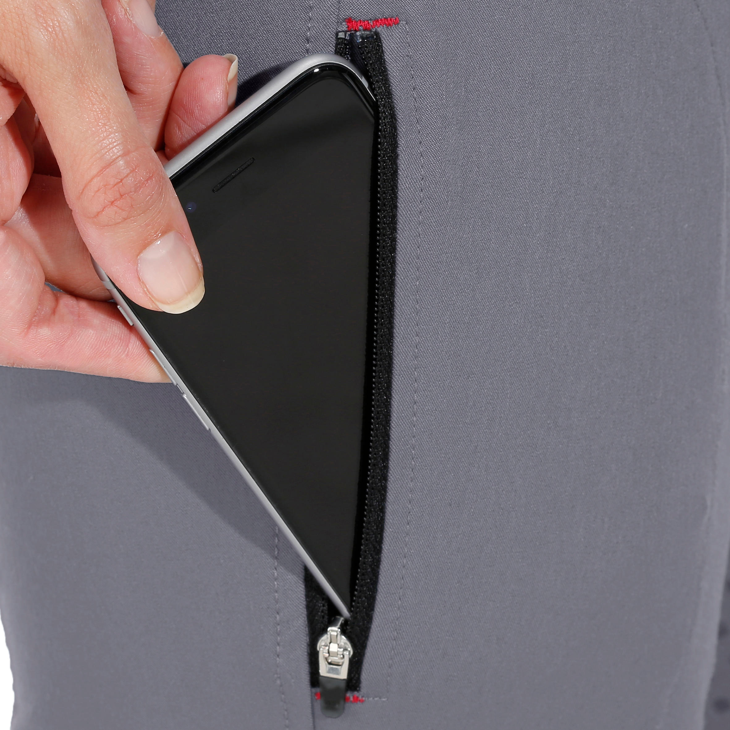 FOUGANZA Dámske jazdecké nohavice BR980 Light Full Grip so silikónom sivé M · záber 9