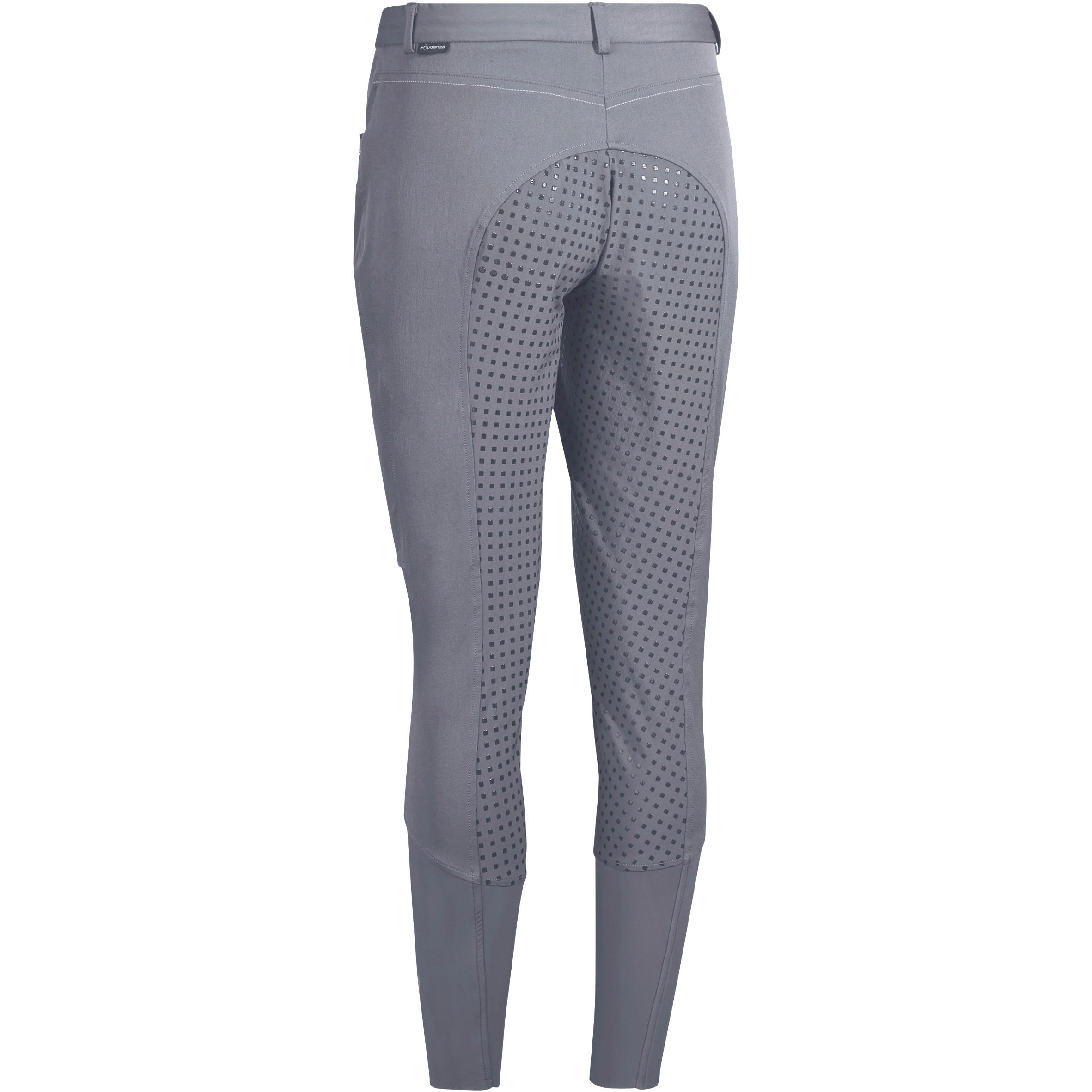 FOUGANZA Dámske jazdecké nohavice BR980 Light Full Grip so silikónom sivé M · záber 3