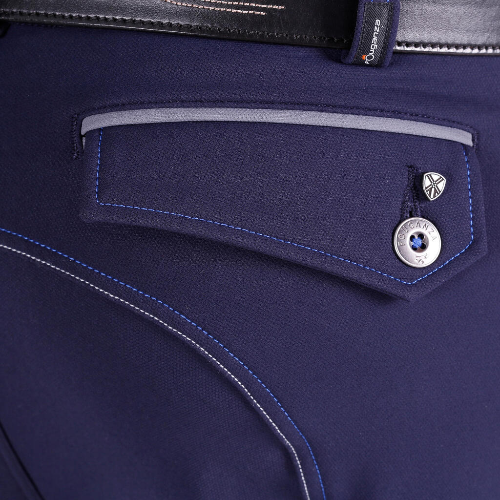 BR700 Horse Riding Patch Jodhpurs - Navy