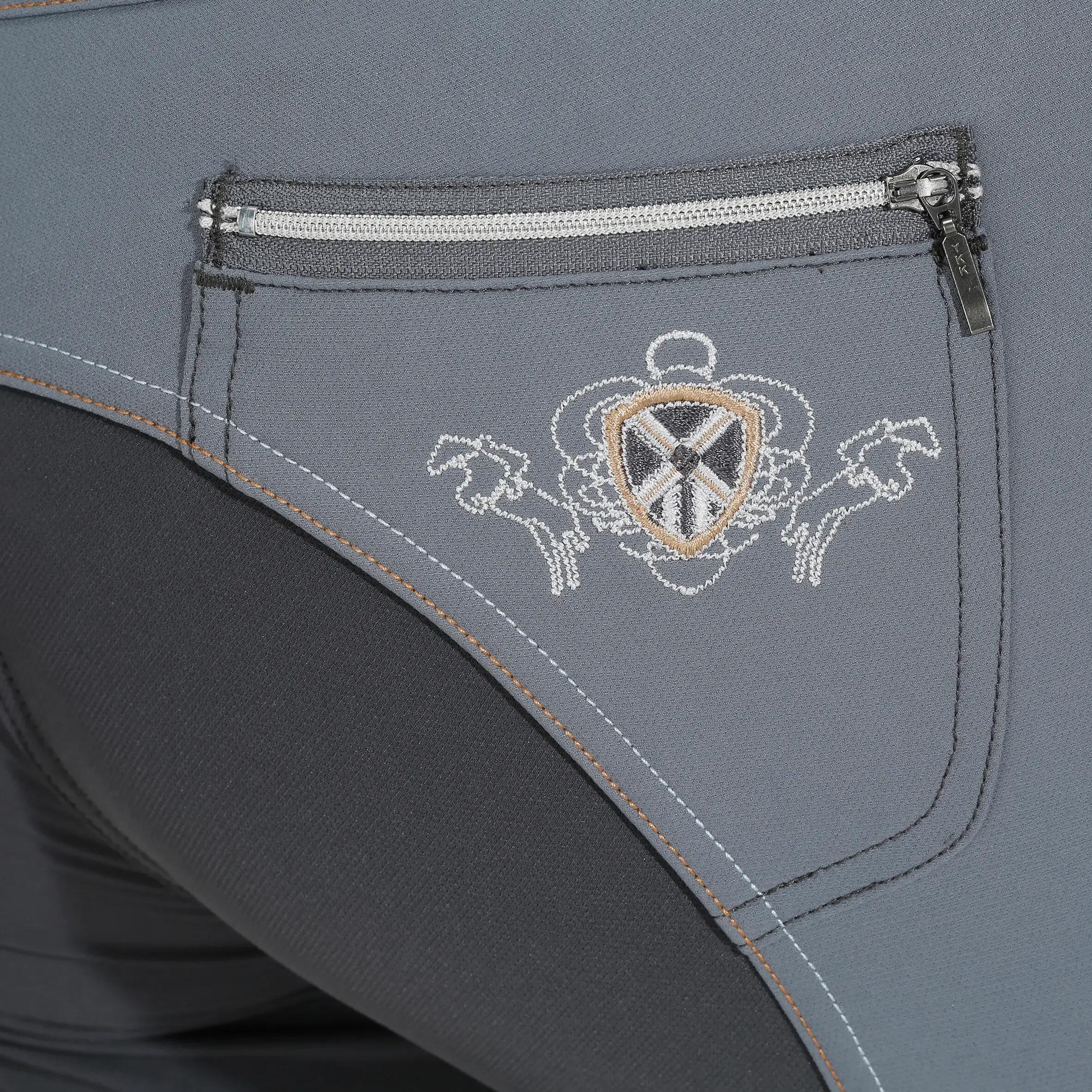Performer 500 Women's Horse Riding Jodhpurs - Grey/Camel 13/20