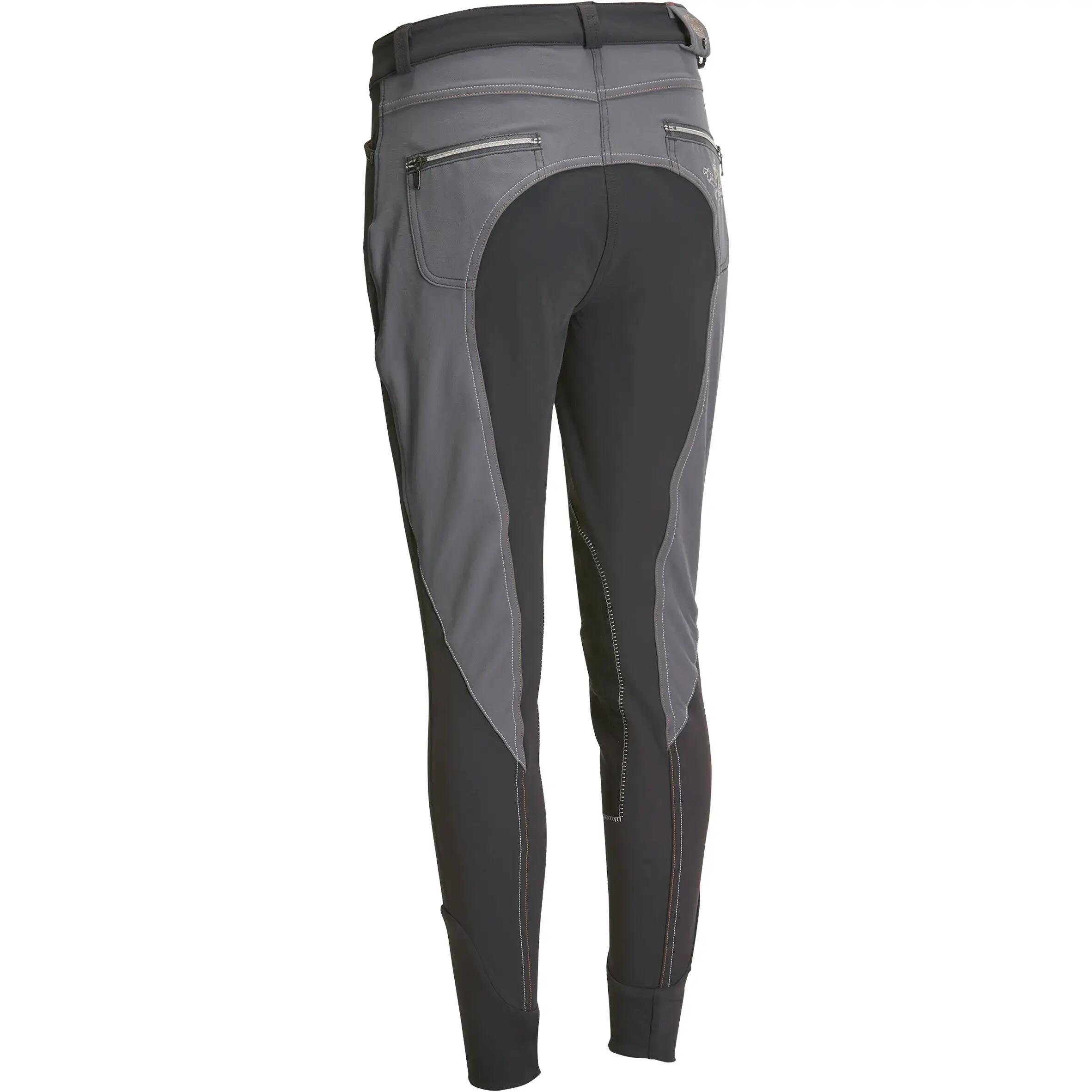 Performer 500 Women's Horse Riding Jodhpurs - Grey/Camel 2/20