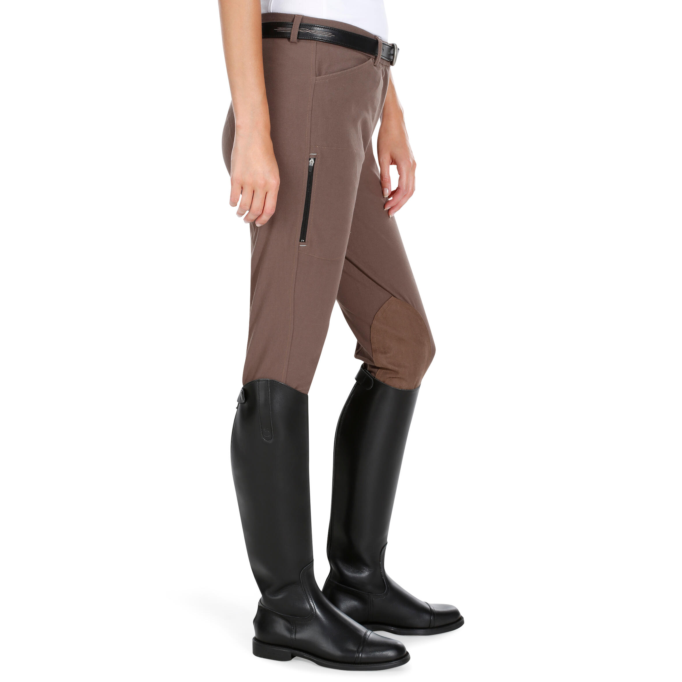 Paddock Women's Horse Riding Jodhpurs - Brown 4/18