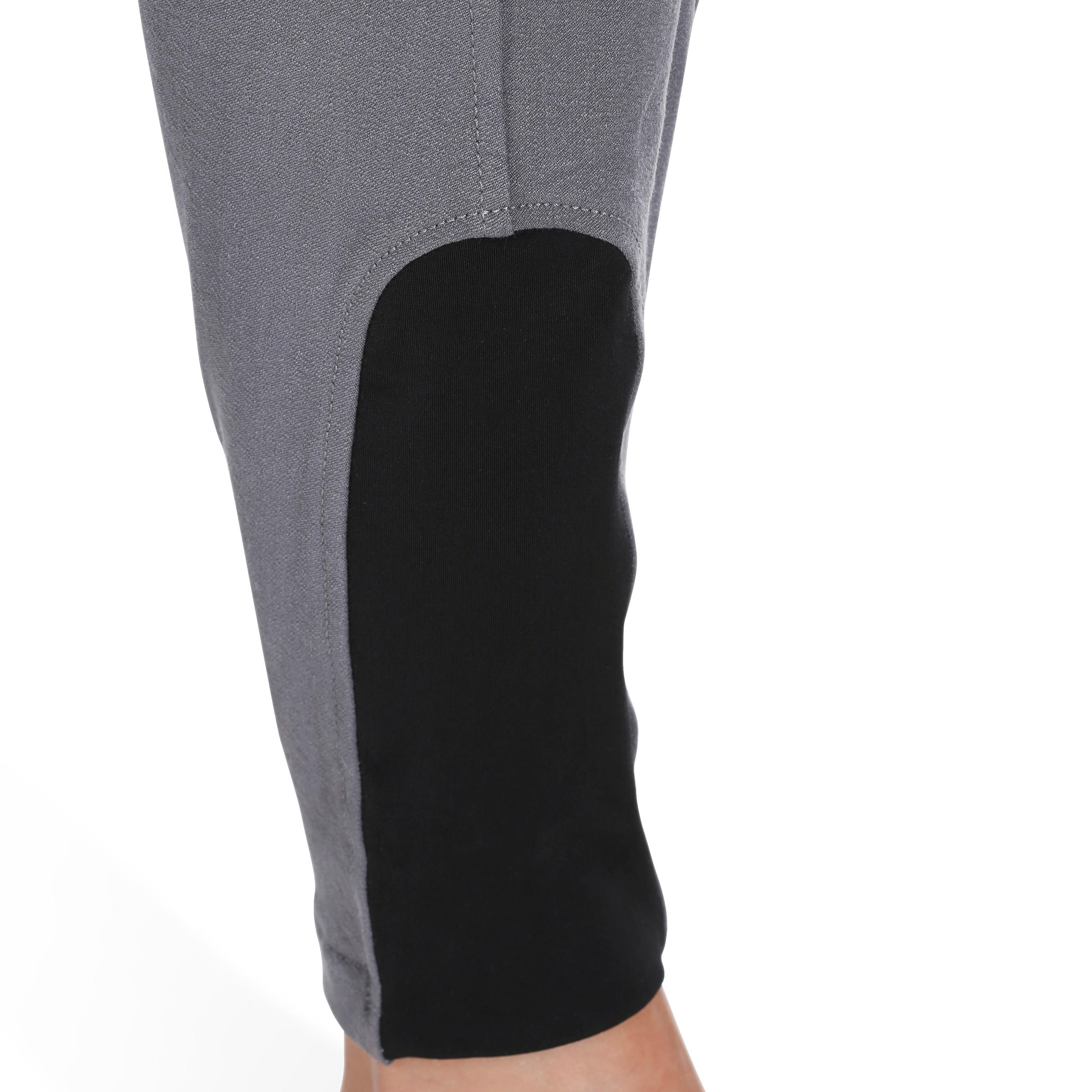 BR500 Women's Horse Riding Suede Patch Jodhpurs - Grey 17/18