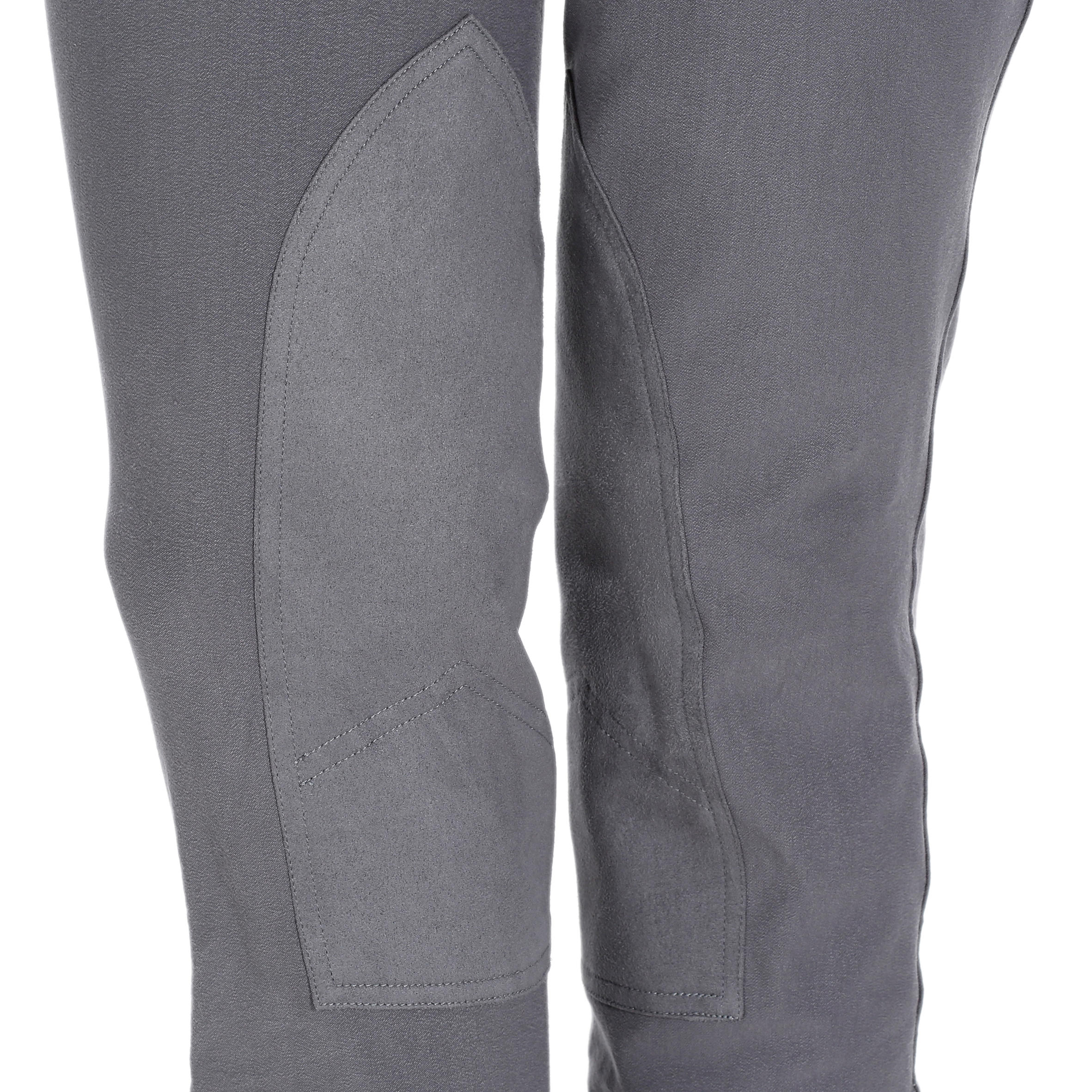 BR500 Women's Horse Riding Suede Patch Jodhpurs - Grey 16/18
