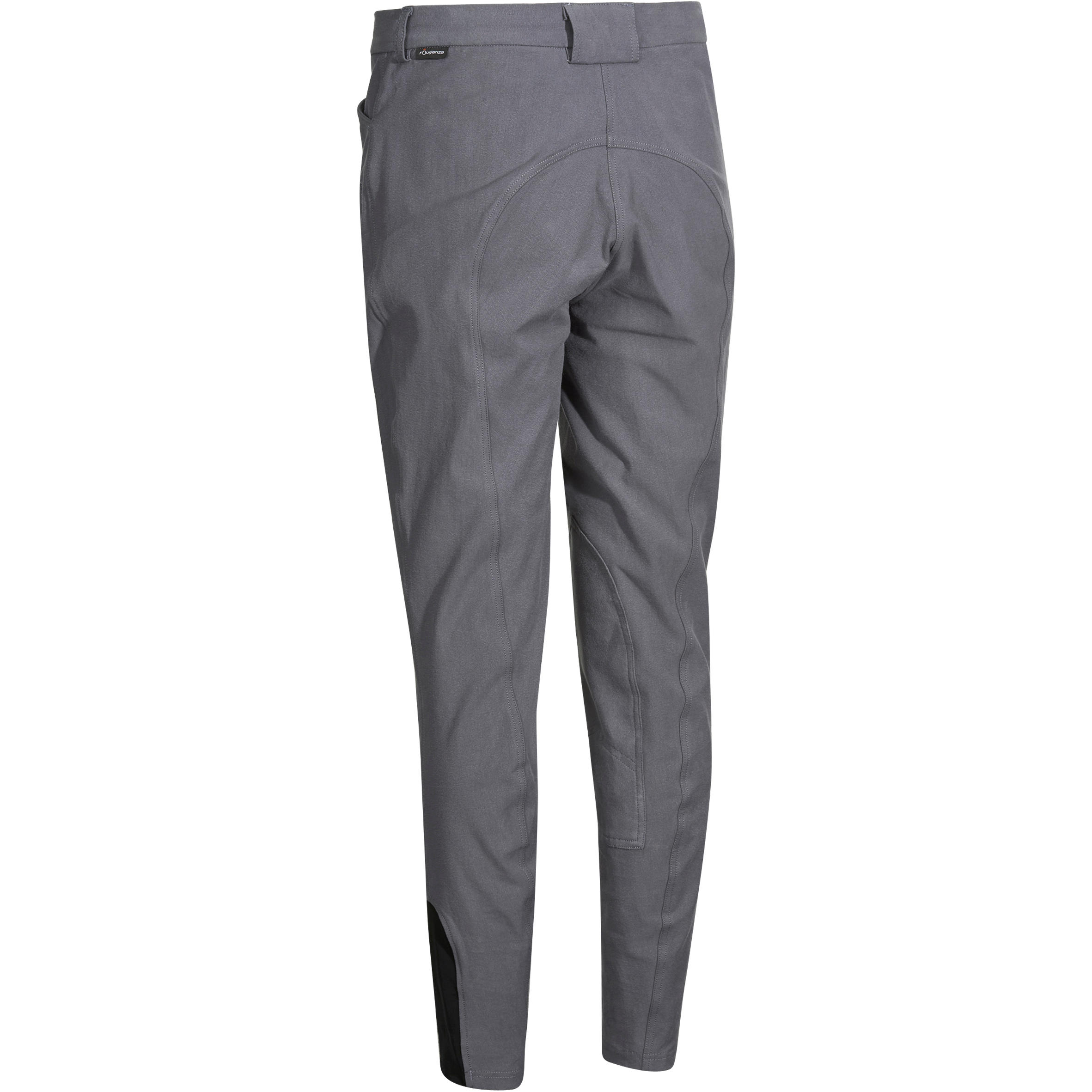 BR500 Women's Horse Riding Suede Patch Jodhpurs - Grey 2/18