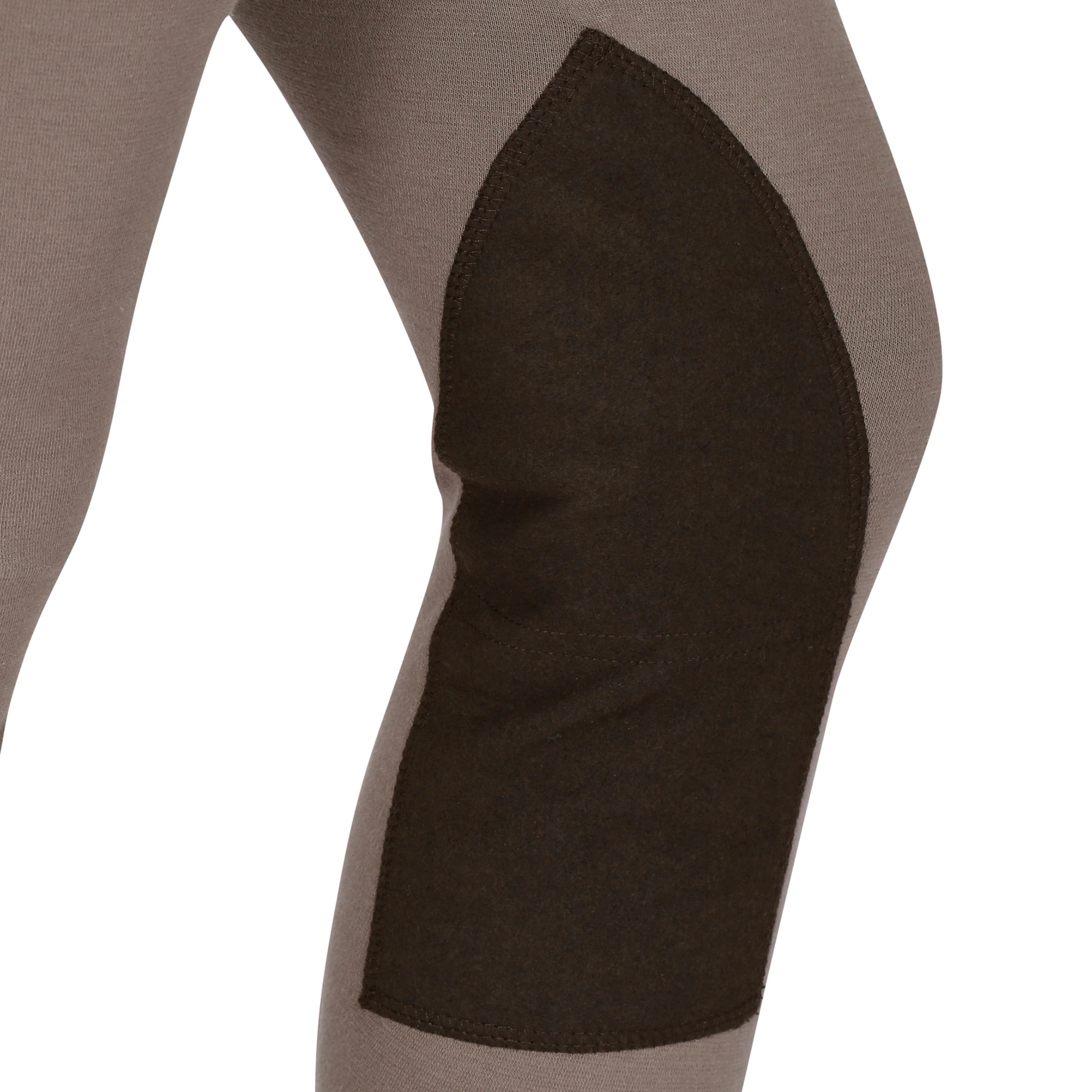 140 Kids' Horse Riding Patch Jodhpurs - Brown 13/16