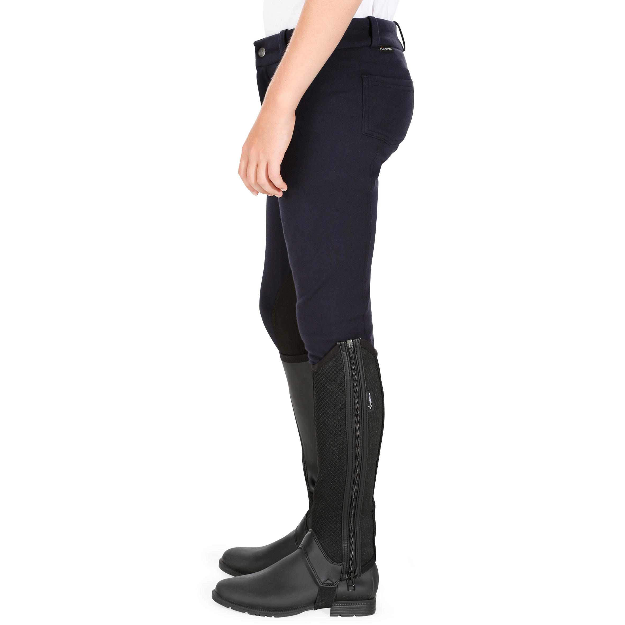 140 Kids' Horse Riding Patch Jodhpurs - Navy 5/16