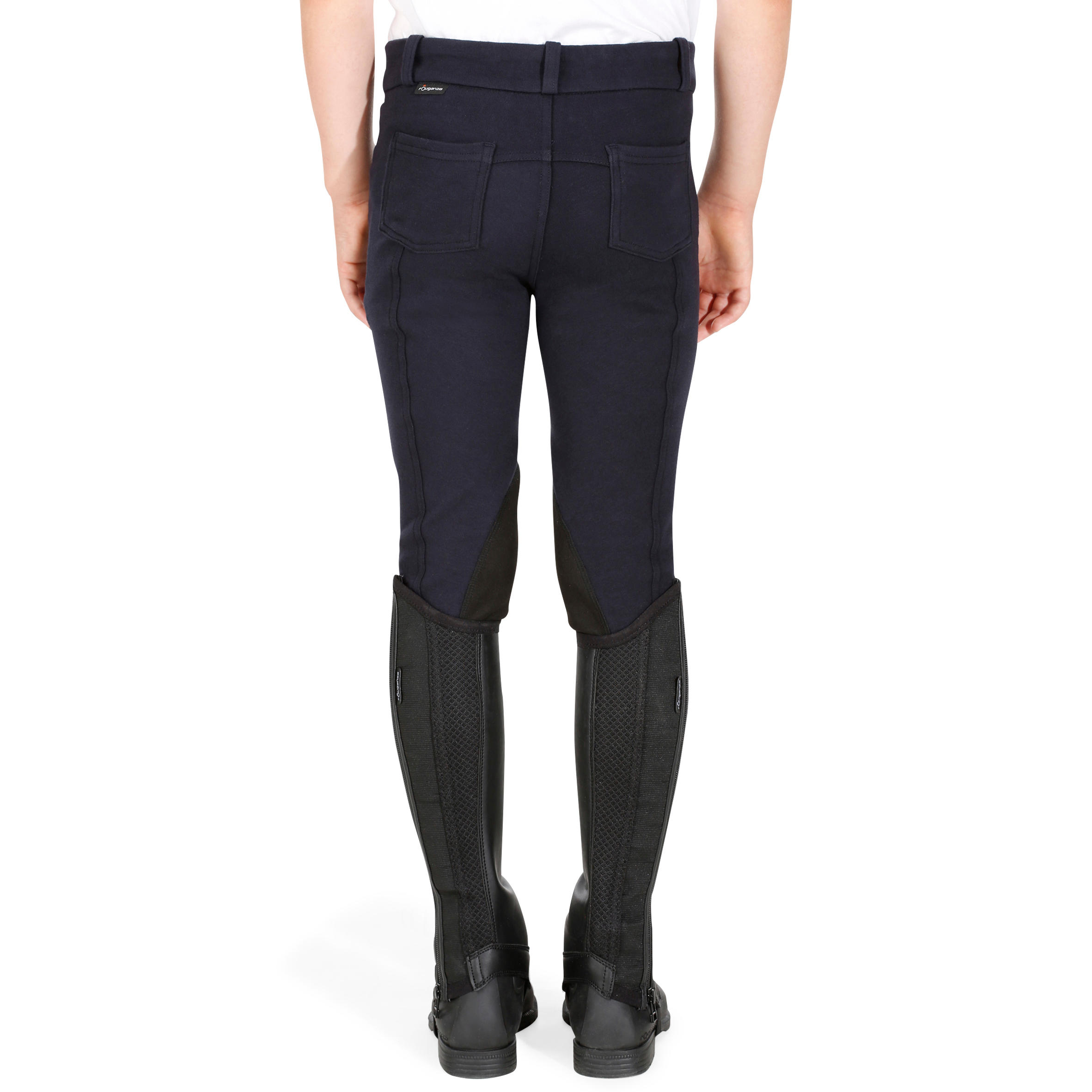 140 Kids' Horse Riding Patch Jodhpurs - Navy 4/16
