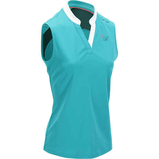
      Playera sin mangas de equitación para mujer TRENDY LIGHT - Turquesa 
  