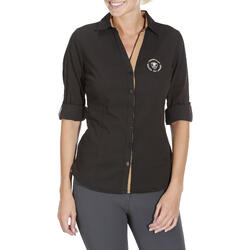 Chemise équitation femme PERFORMER noir et camel