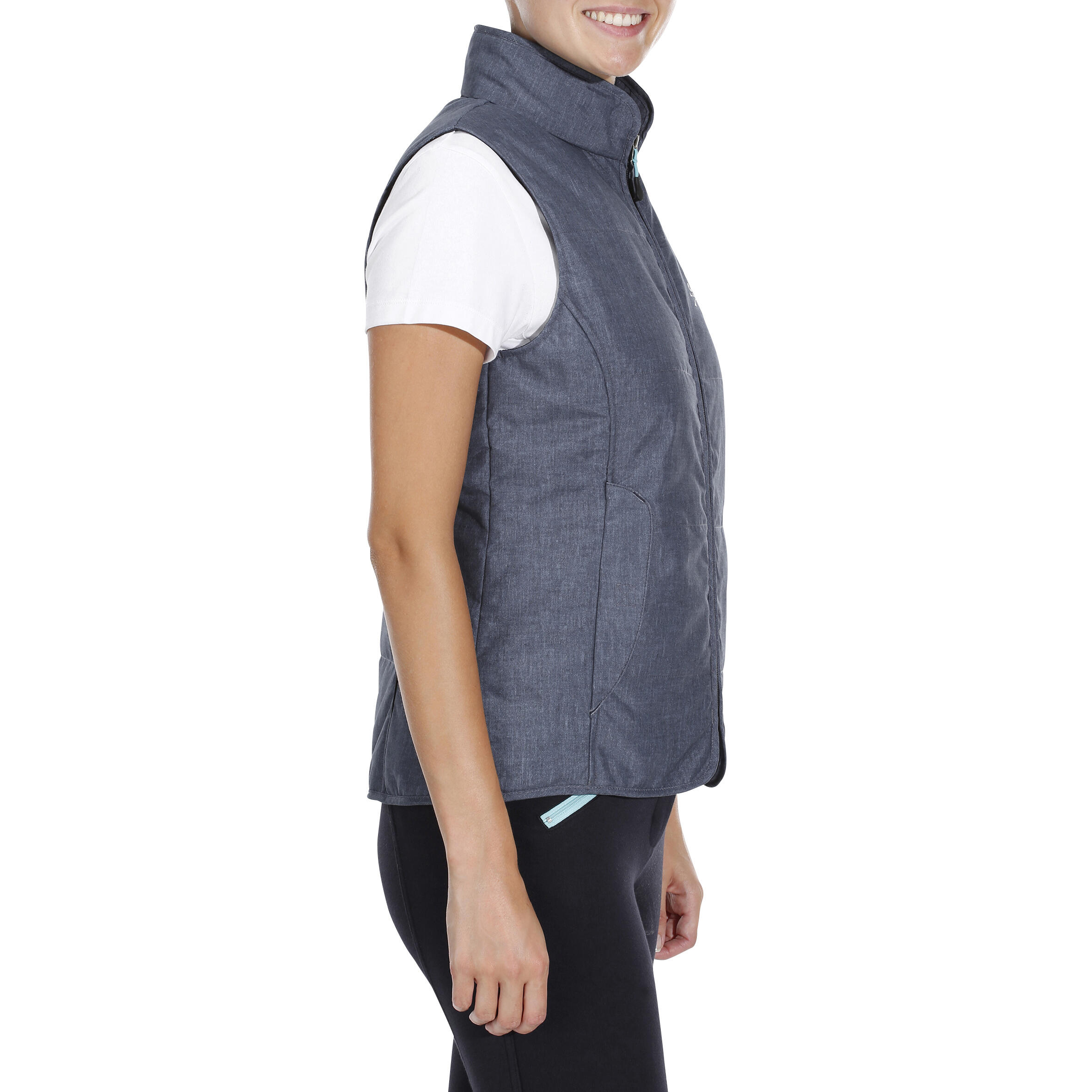 Accessy Women's Sleeveless Horse Riding Gilet - Denim Blue 3/15