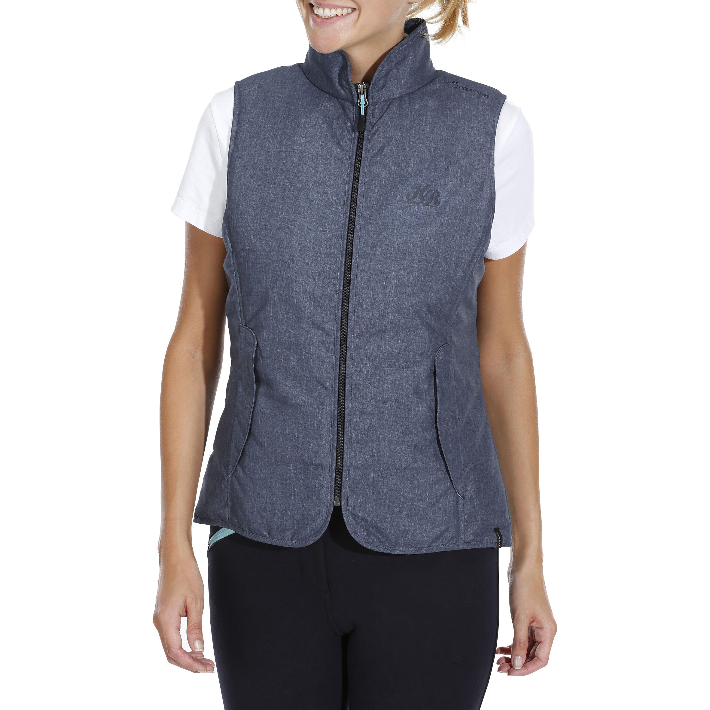Accessy Women's Sleeveless Horse Riding Gilet - Denim Blue 2/15