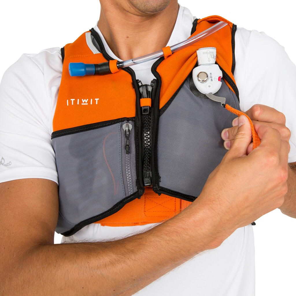 Auftriebsweste SUP/Kajak 50N - Wairo Hydratation orange