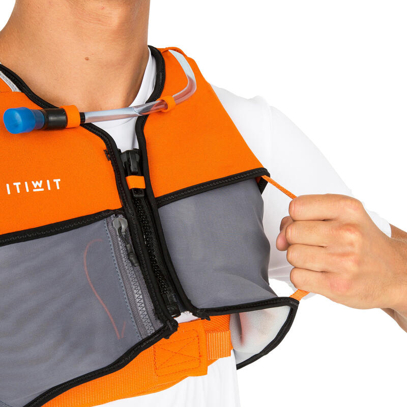 Auftriebsweste SUP/Kajak 50N - Wairo Hydratation orange