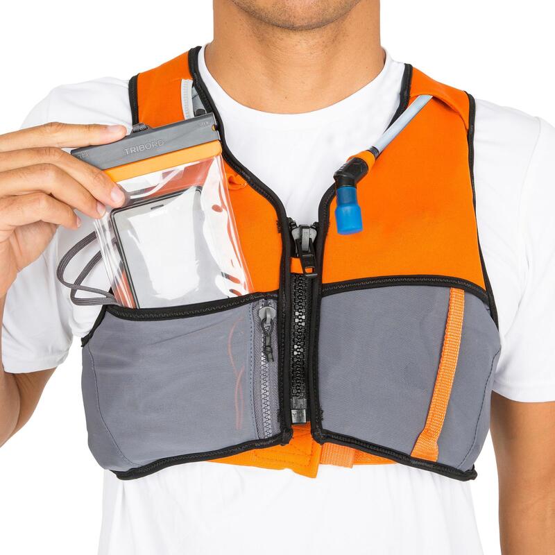 Auftriebsweste SUP/Kajak 50N - Wairo Hydratation orange