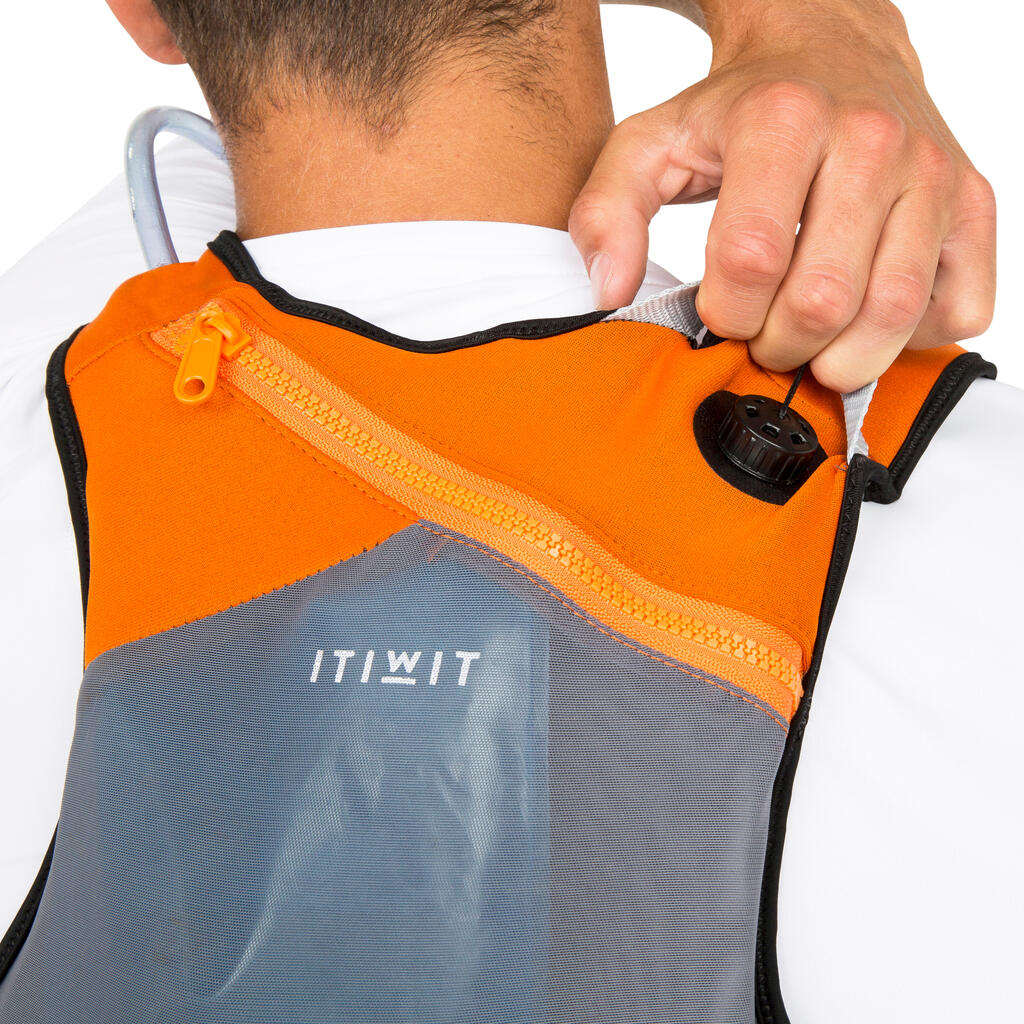 Auftriebsweste SUP/Kajak 50N - Wairo Hydratation orange