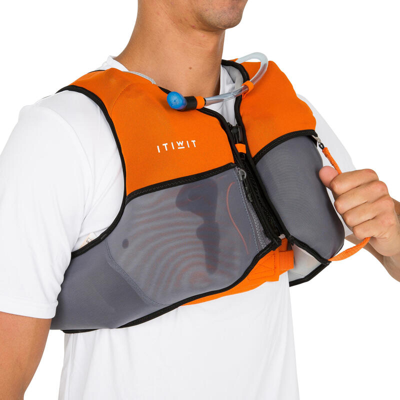 Auftriebsweste SUP/Kajak 50N - Wairo Hydratation orange