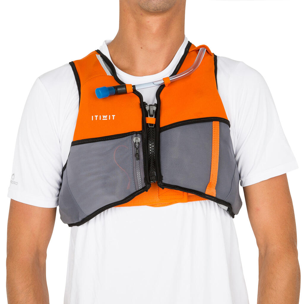 Auftriebsweste SUP/Kajak 50N - Wairo Hydratation orange