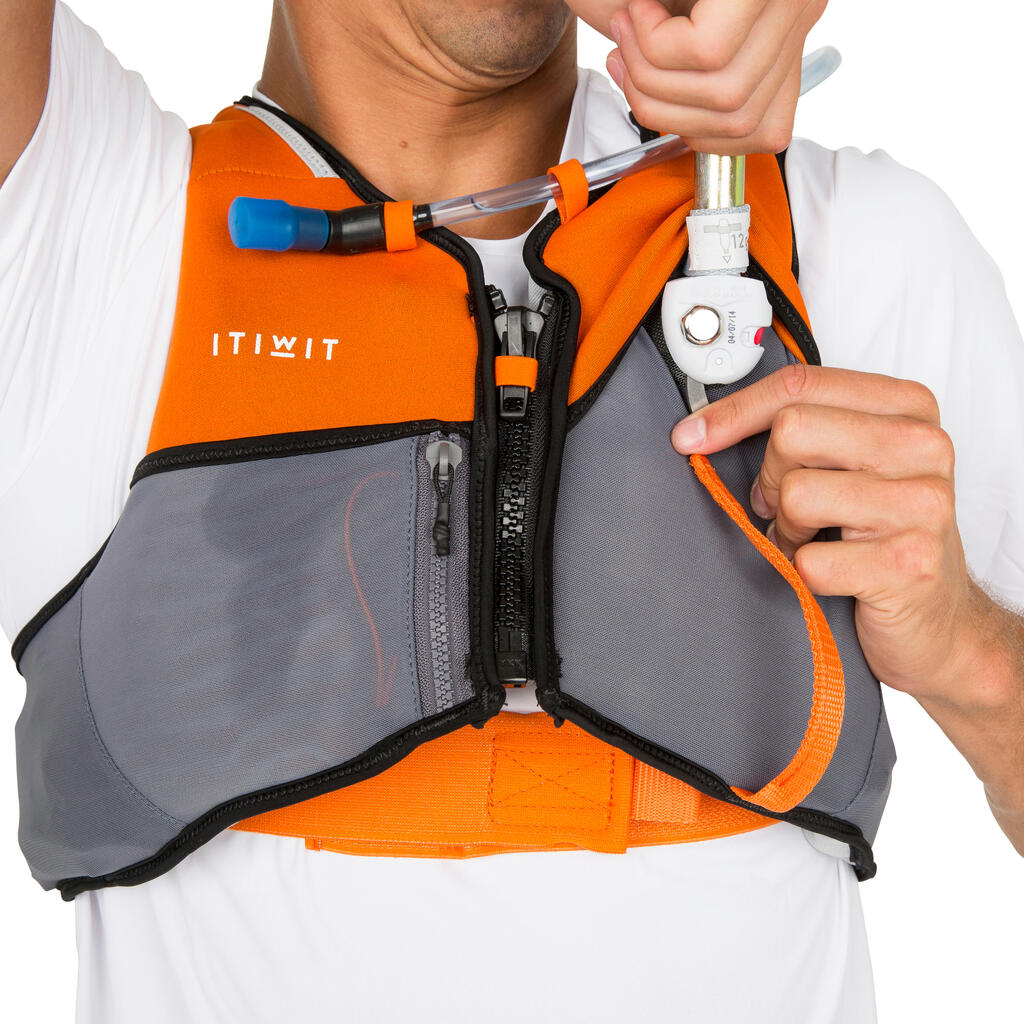 Auftriebsweste SUP/Kajak 50N - Wairo Hydratation orange