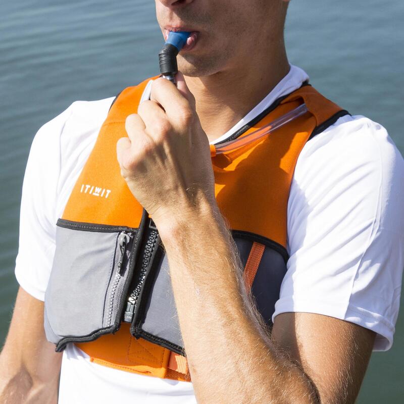 Auftriebsweste SUP/Kajak 50N - Wairo Hydratation orange