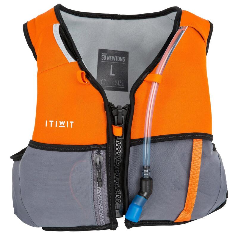 Auftriebsweste SUP/Kajak 50N - Wairo Hydratation orange