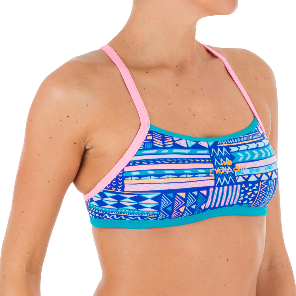 Women's Swimming Crop Top Ultra-Chlorine-Resistant Jade 