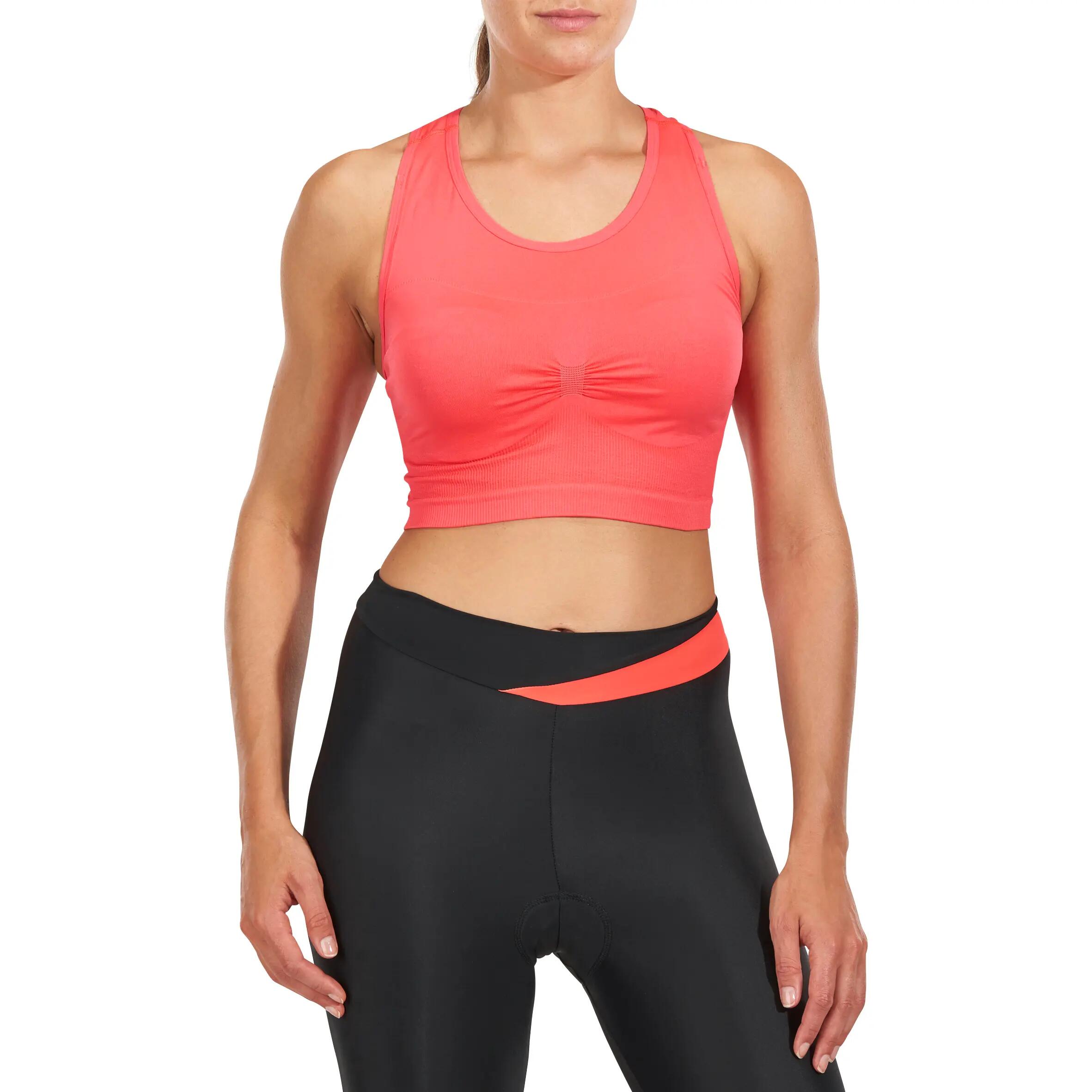 500 Women's Cycling Tank Top - Grey/Pink 6/13