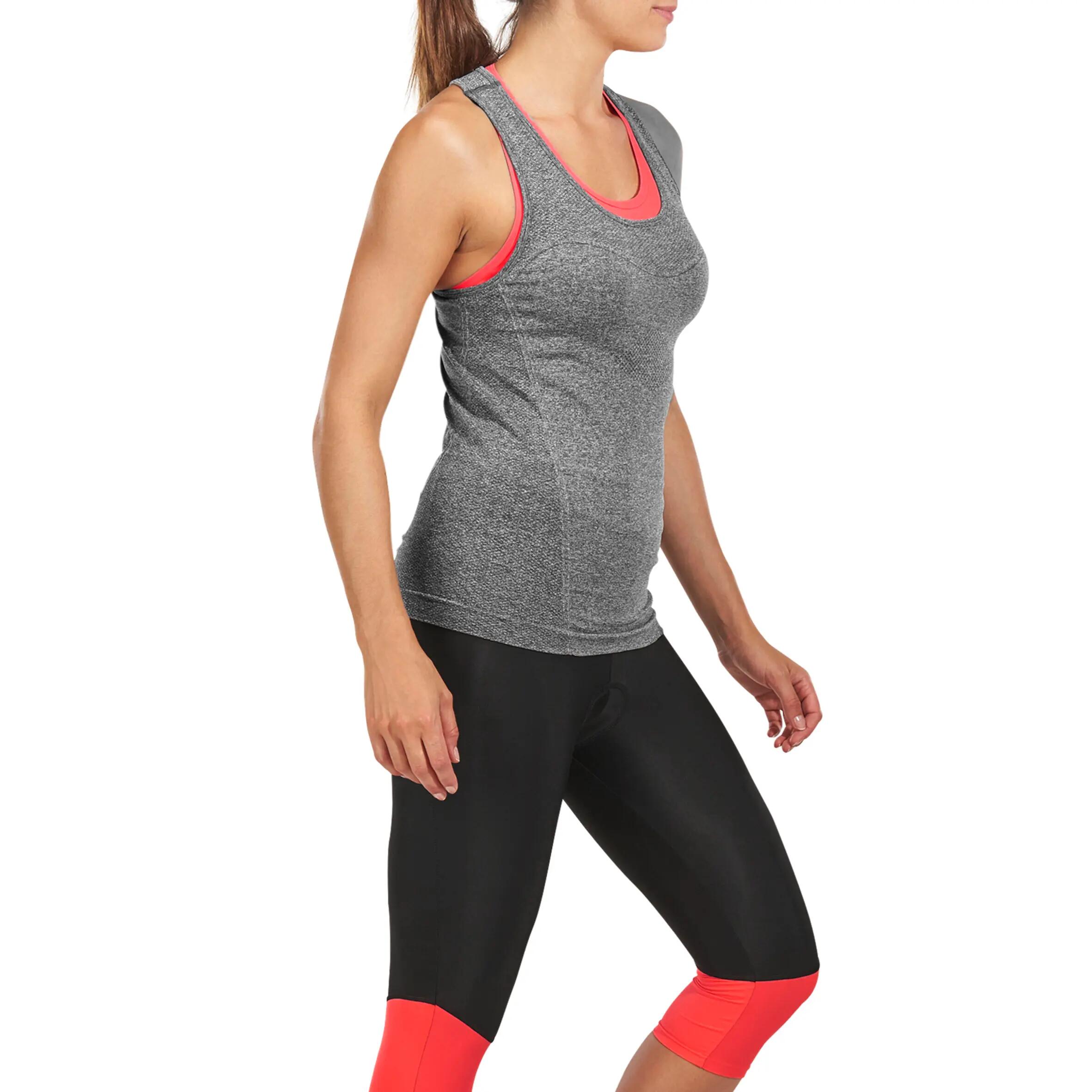 500 Women's Cycling Tank Top - Grey/Pink 3/13
